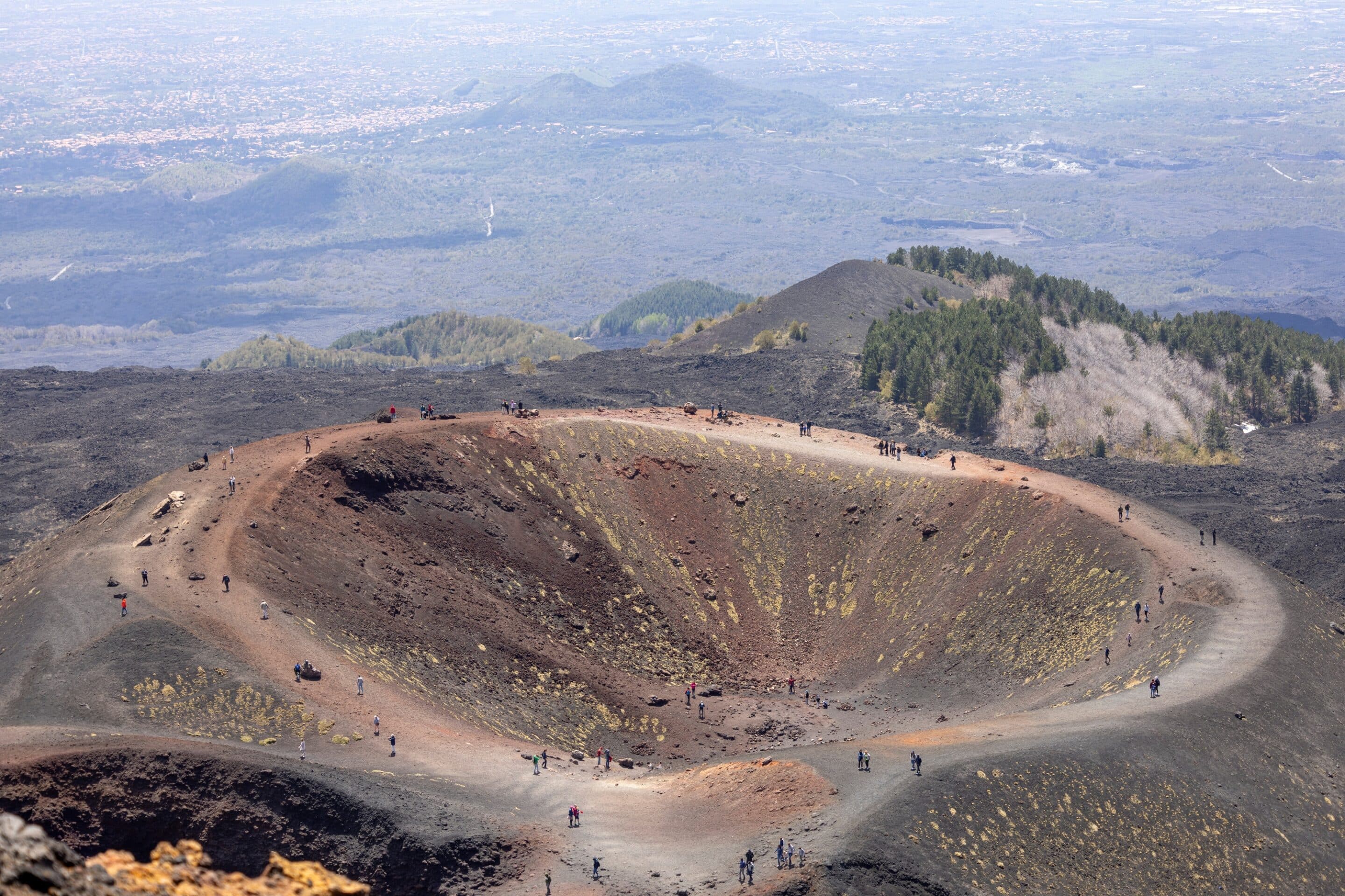 A summit crater on Mount Etna in Sicily, Italy